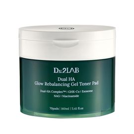 Du2LAB Dual HA Glow Rebalancing Gel Toner Pad 70 Pads 160ml Niacinamide Glutathione Exosome Whitening Toner Pads _ Made in KOREA